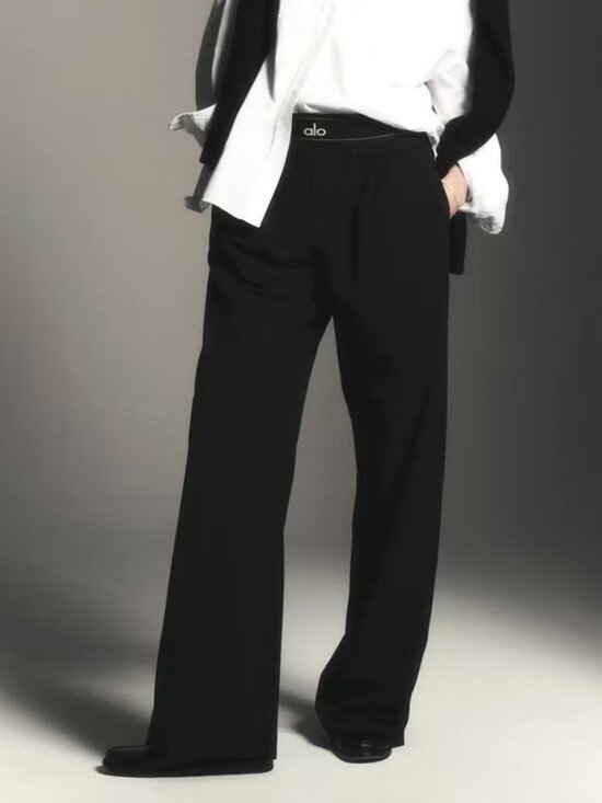 ALO Yoga Pants - NWT Black 😀ALO Yoga Suit Up Trouser, Regular Tailored Straight Leg Pants